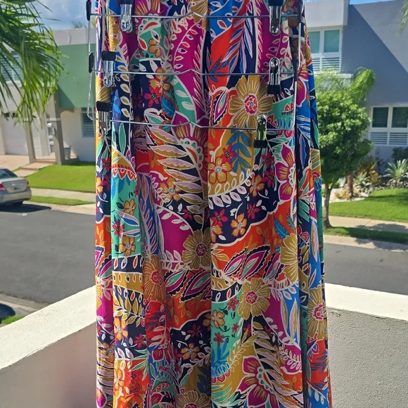 Bright Colorful Floral Maxi Skirt - Picture 3 of 9